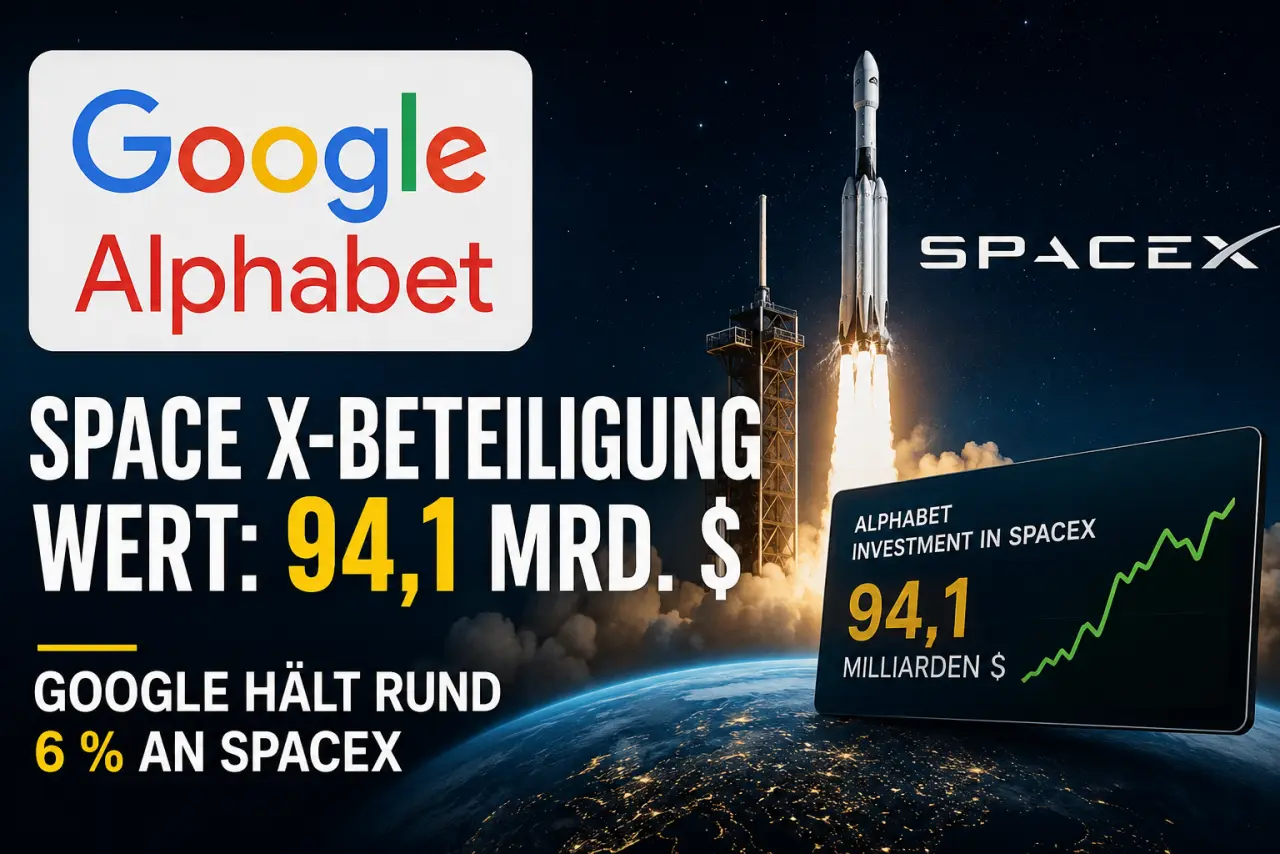 Alphabet hält SpaceX-Aktien für 94 Milliarden Dollar