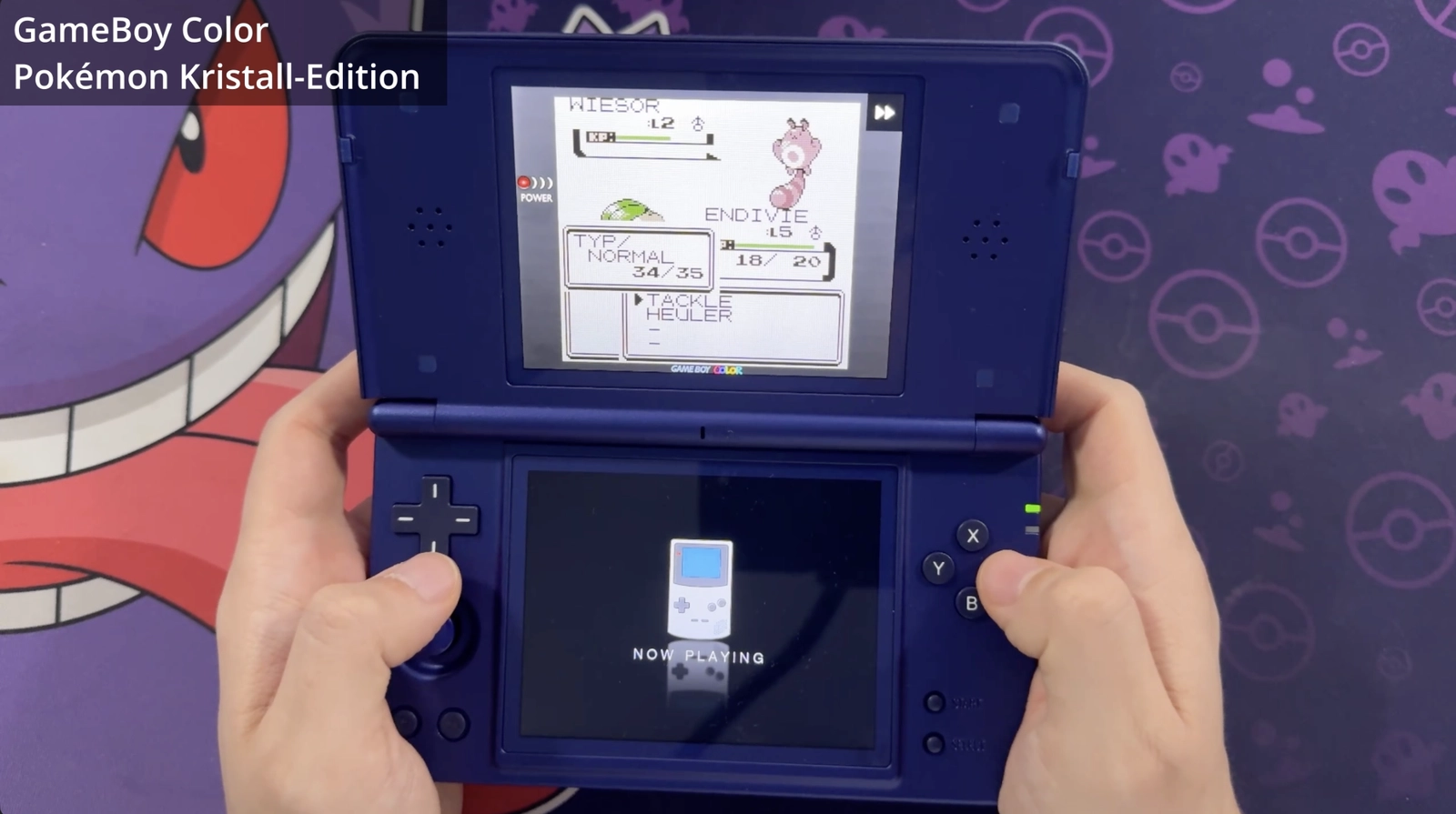 Pokémon Kristall-Edition für Game Boy Color auf dem Anbernic RG DS Plus.