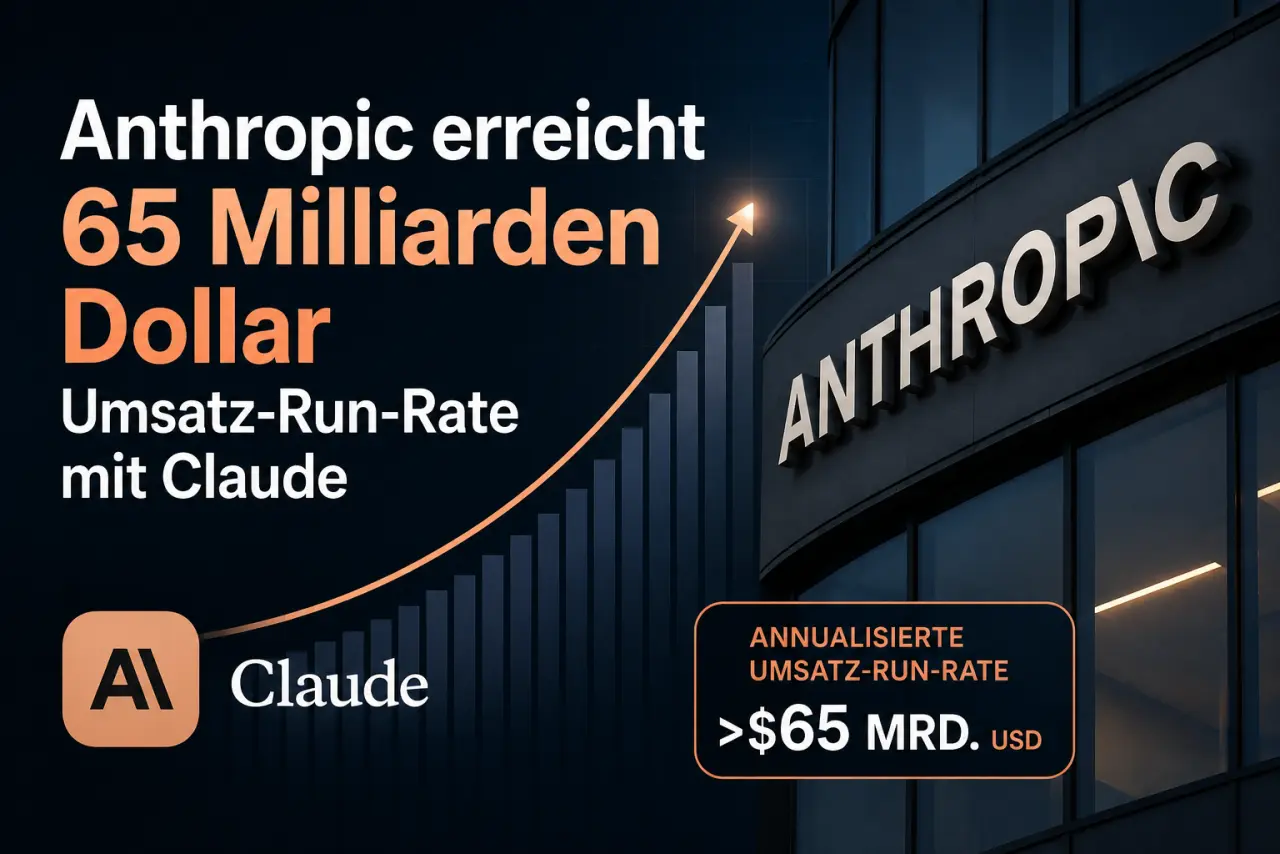 Anthropic erreicht 65 Milliarden Dollar Umsatz-Run-Rate mit Claude