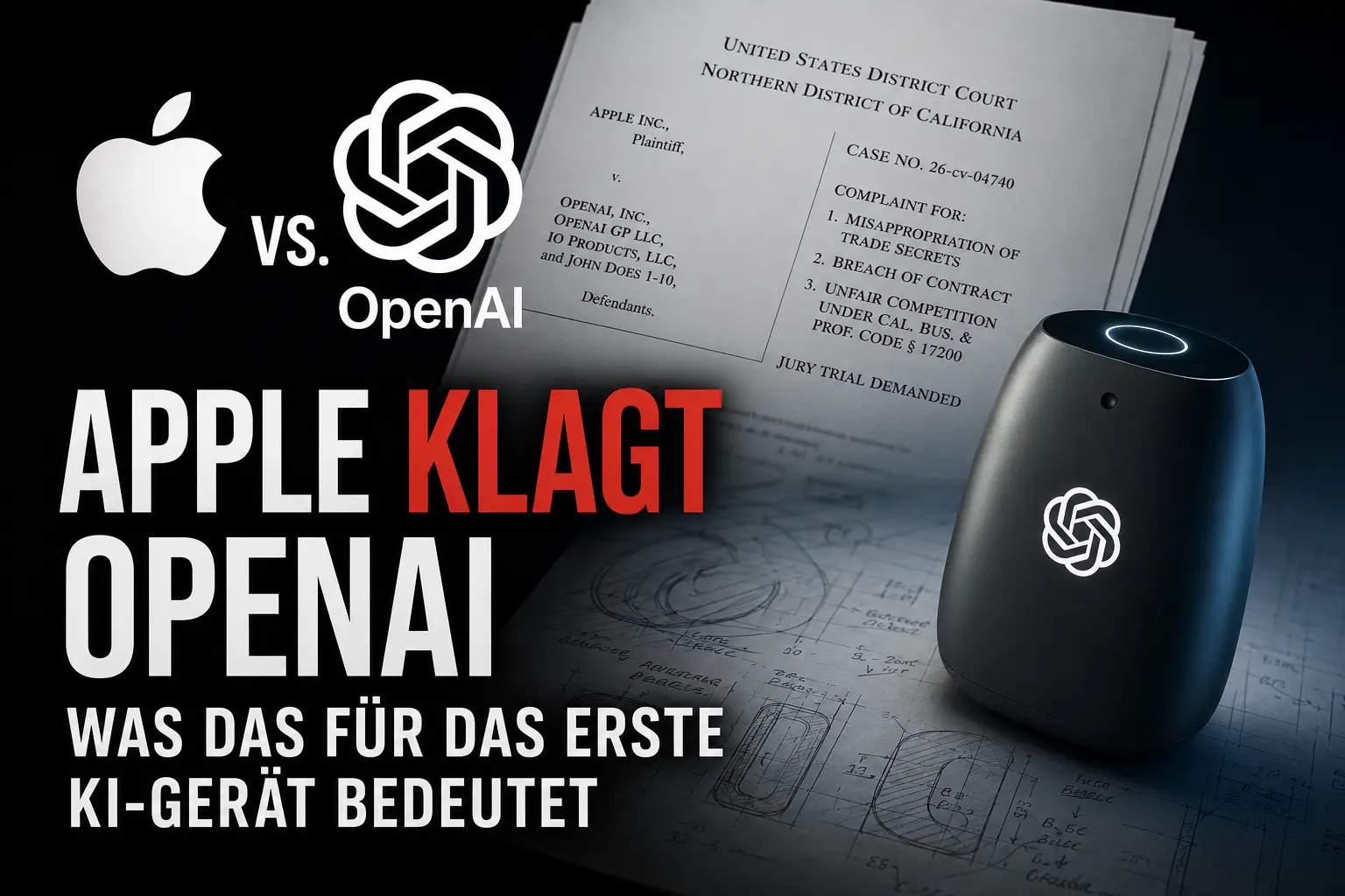 Apple verklagt OpenAI: Was die Klage für das KI-Gerät bedeutet