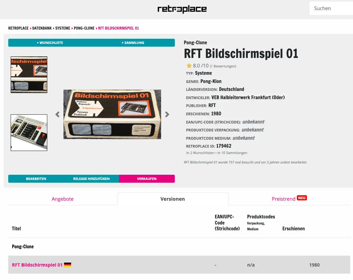 eine nicht mehr erhältliche Bildschirmspiel 01