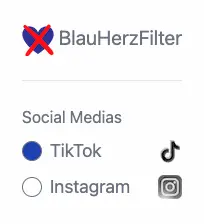 Die Oberfläche von BlauHerzFilter