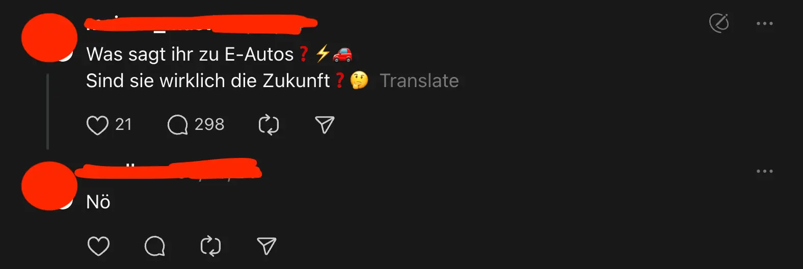 Nutzer denkt das e-Autos nicht die Zukunft sind