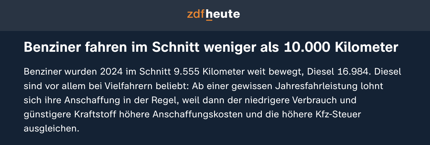 Durchschnittliche Fahrleistung