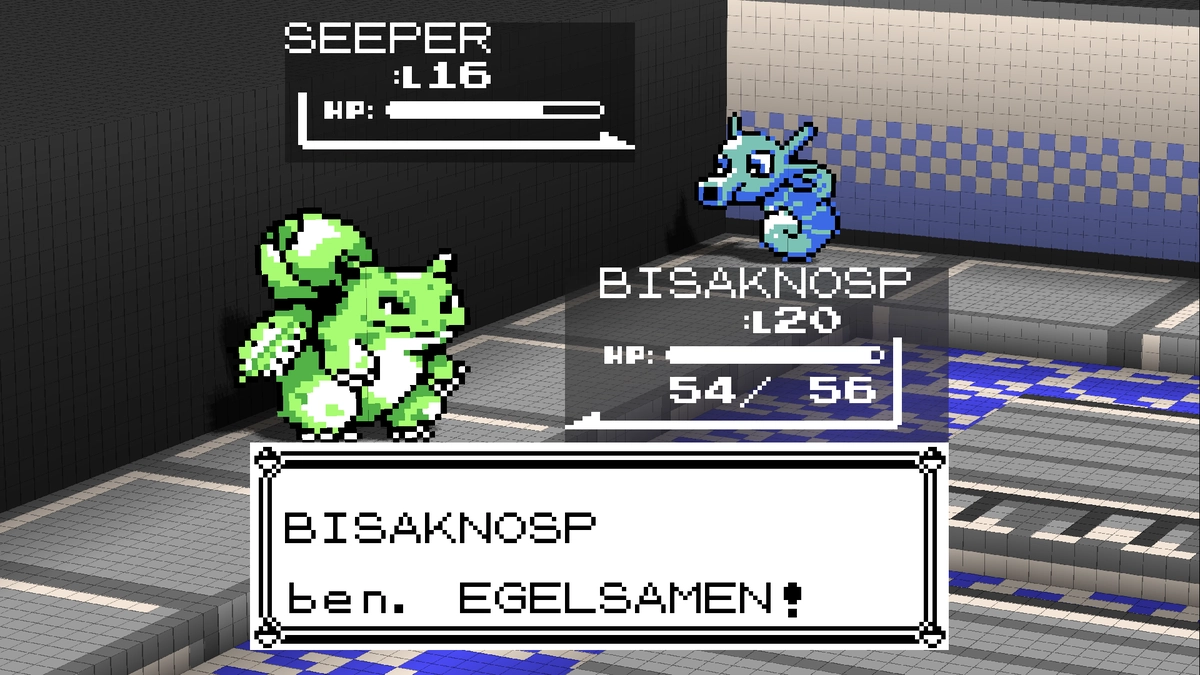 Bisasam setzt in Gen1Recomp mit Deutsch mod Egelsamen gegen Seeper ein.