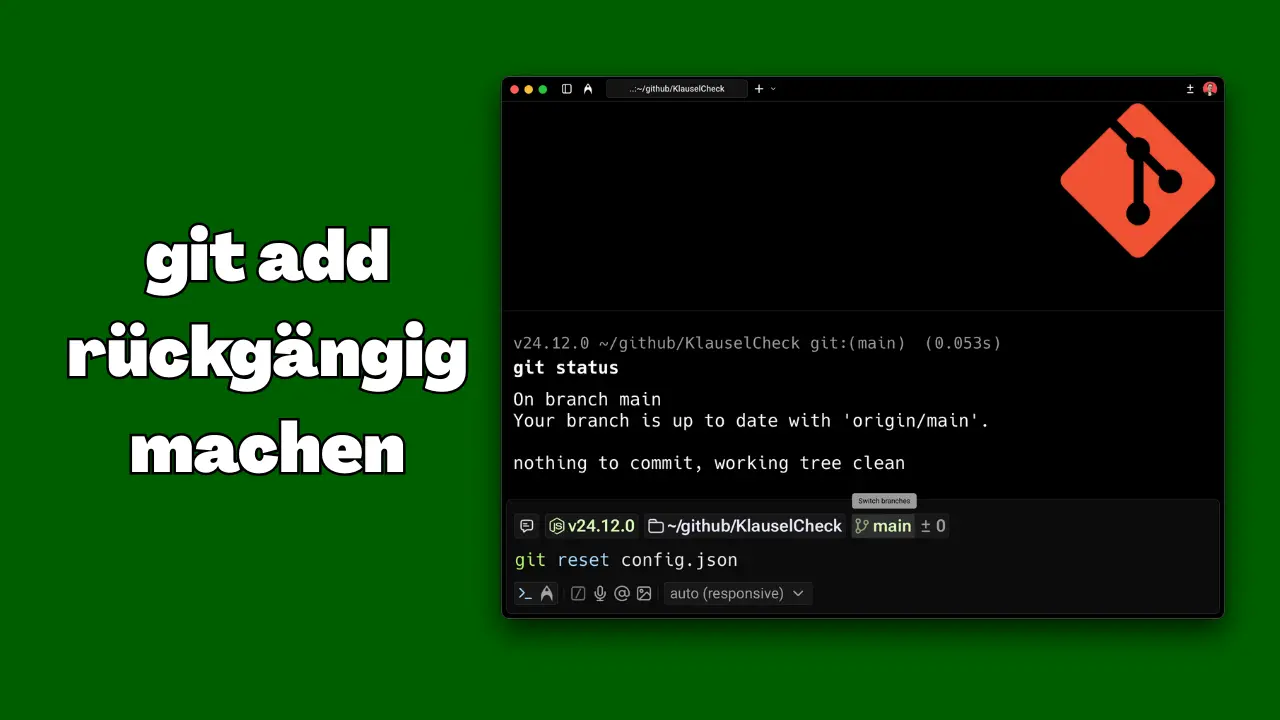 Git: git add rückgängig machen (vor dem Commit)