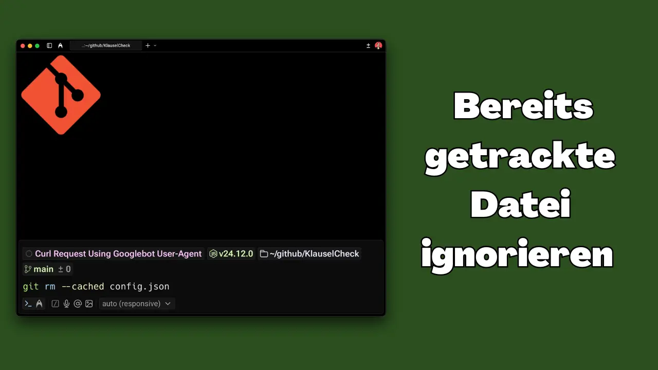 Git: Bereits getrackte Datei ignorieren (.gitignore richtig anwenden)
