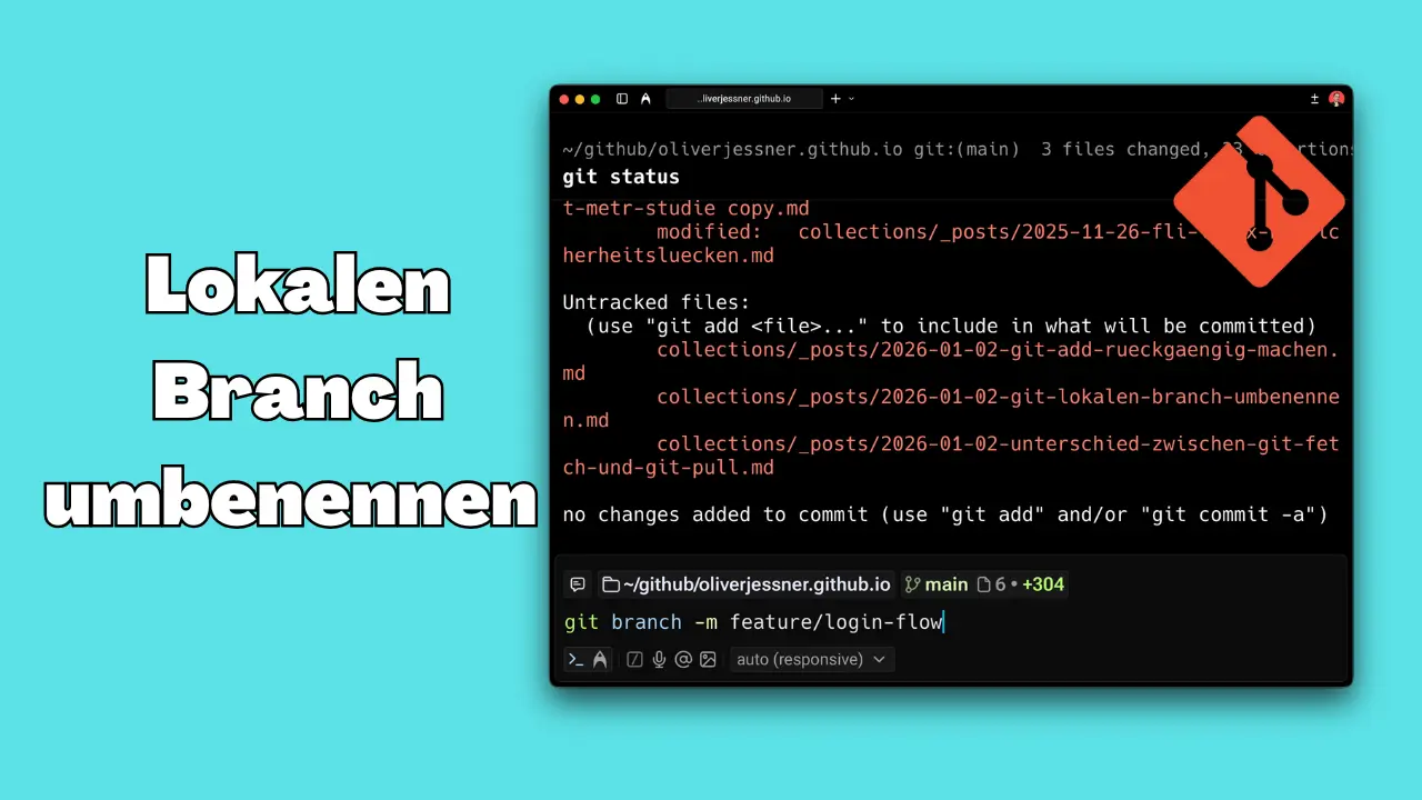 Git: Lokalen Branch umbenennen (einfach erklärt)