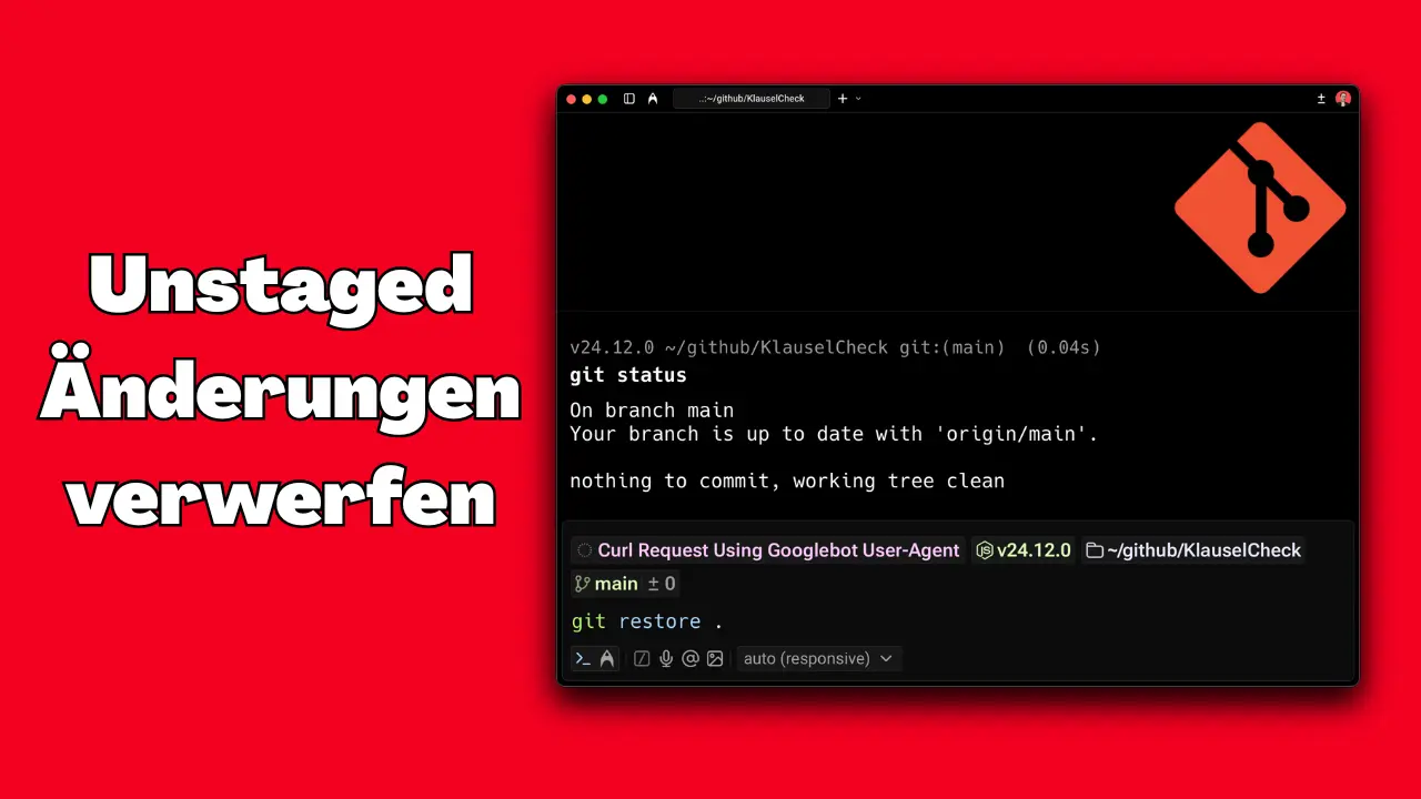 Git: Unstaged Änderungen verwerfen (einfach erklärt)