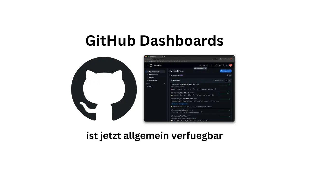 GitHub: Das Repository-Dashboard ist jetzt allgemein verfügbar