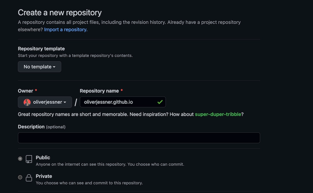 Github Pages repo erstellen