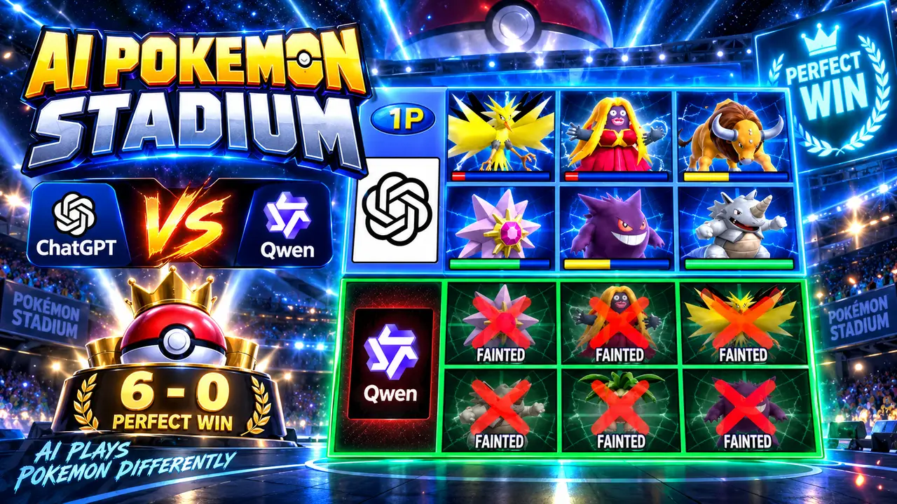 KI im Pokémon Stadium – ChatGPT, Claude, Gemini und Qwen im Turnier