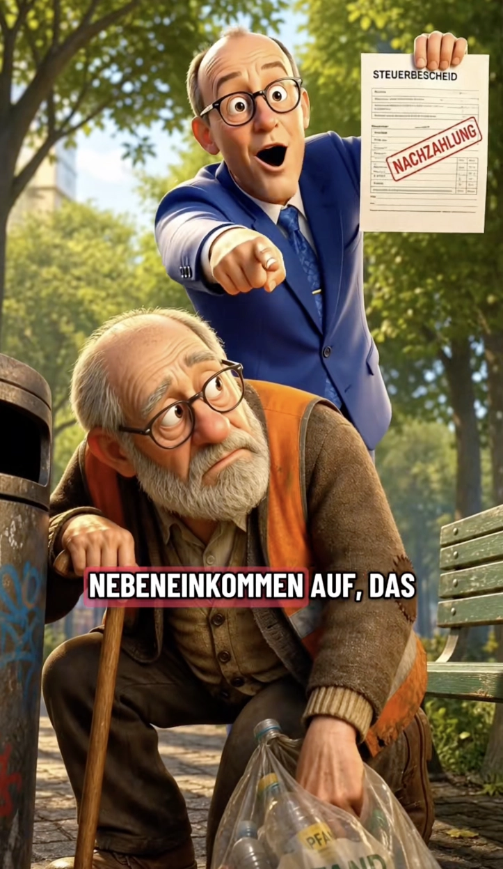 KI-generiertes Video, das suggeriert, Rentner würden durch politische Entscheidungen finanziell immer stärker belastet und müssten zusätzliche Steuern zahlen.