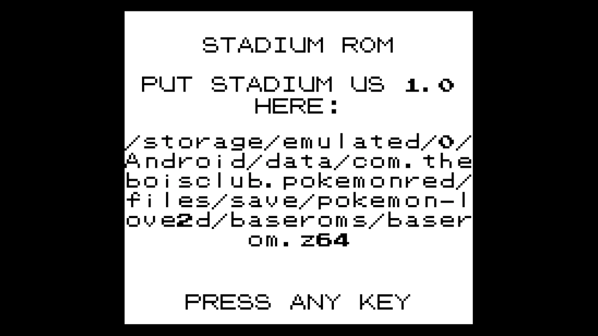 Der Pfad für Android gen1recomp stadium voxel sprites