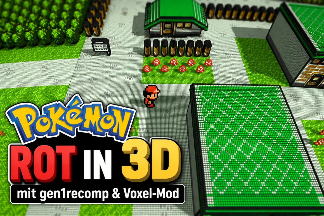 Pokemon Rot in 3D: gen1recomp und Voxel-Mod installieren
