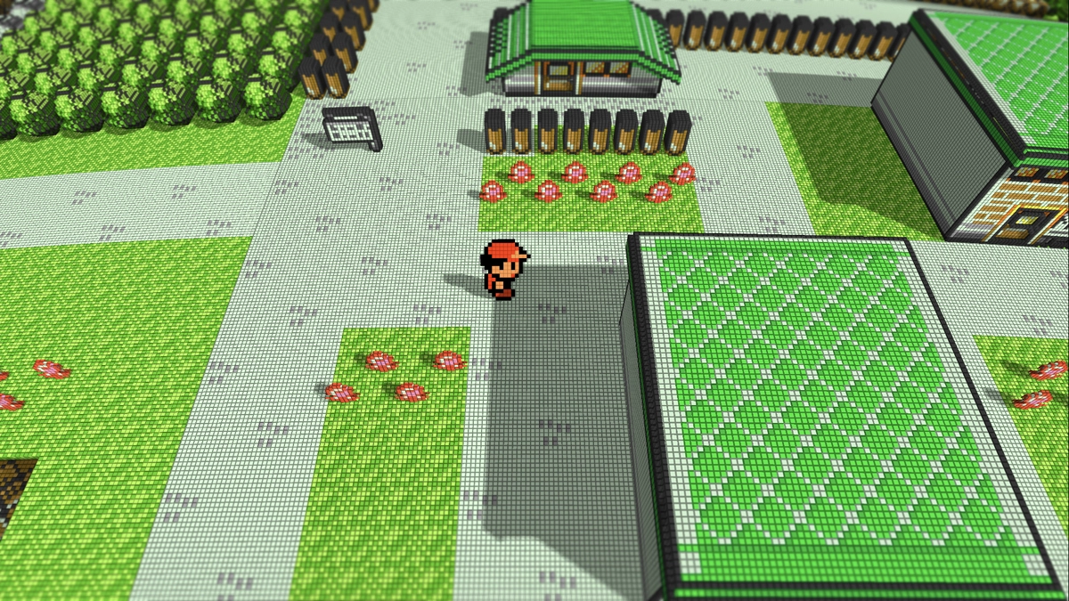 Pokémon Rot mit Voxel-Stufe 35 und V-Curve 2