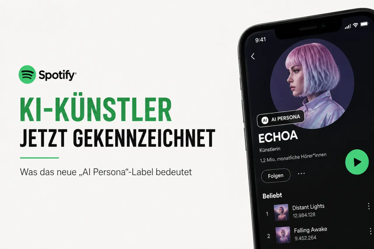 Spotify kennzeichnet KI-Künstler: Was das neue AI-Persona-Label bedeutet
