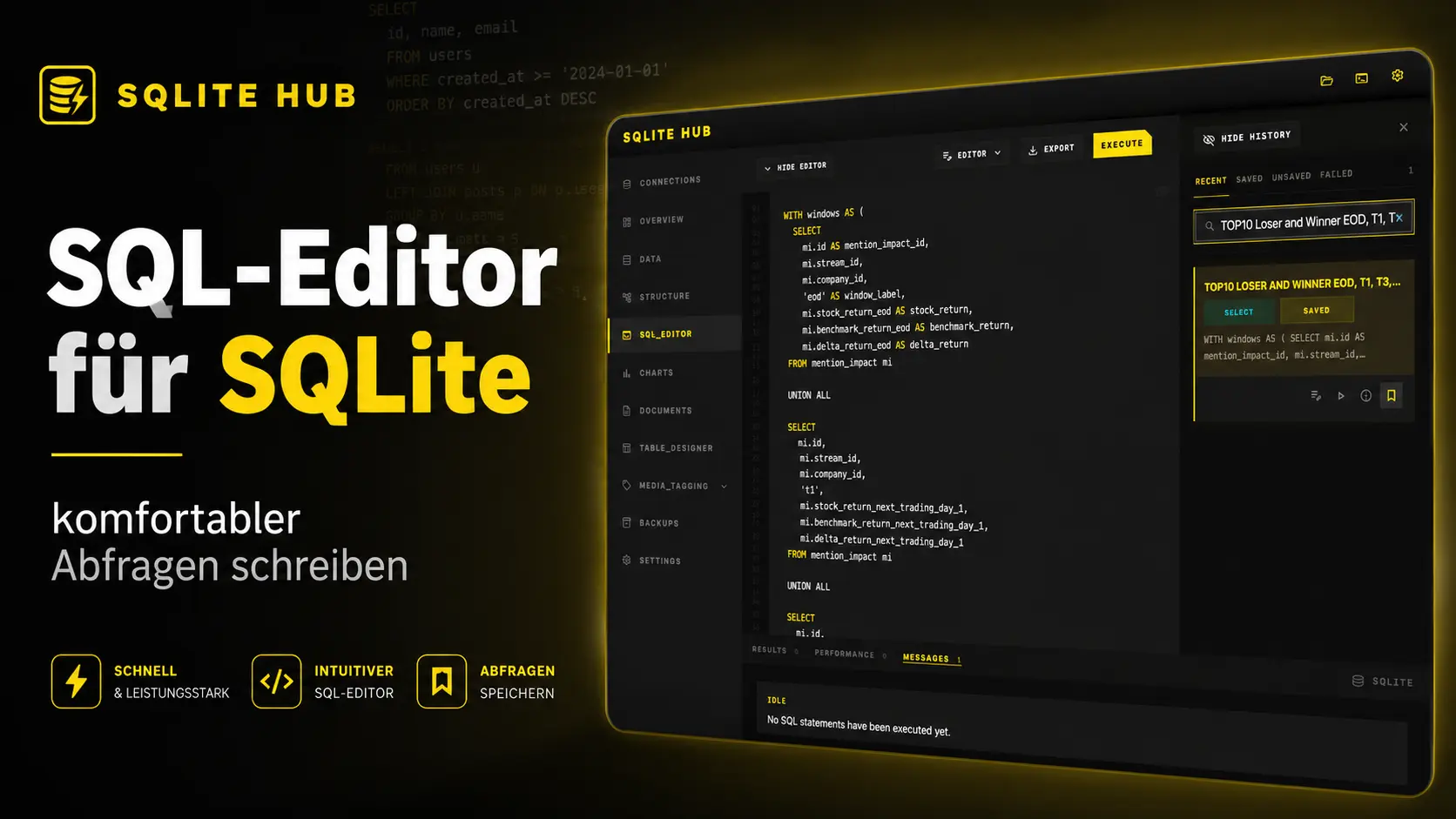 SQLite-Abfragen komfortabler schreiben: Was ein guter SQL-Editor können muss