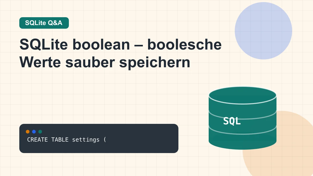 SQLite boolean – boolesche Werte sauber speichern