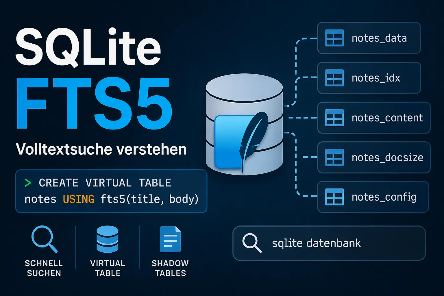 SQLite FTS5: Volltextsuche mit CREATE VIRTUAL TABLE verstehen