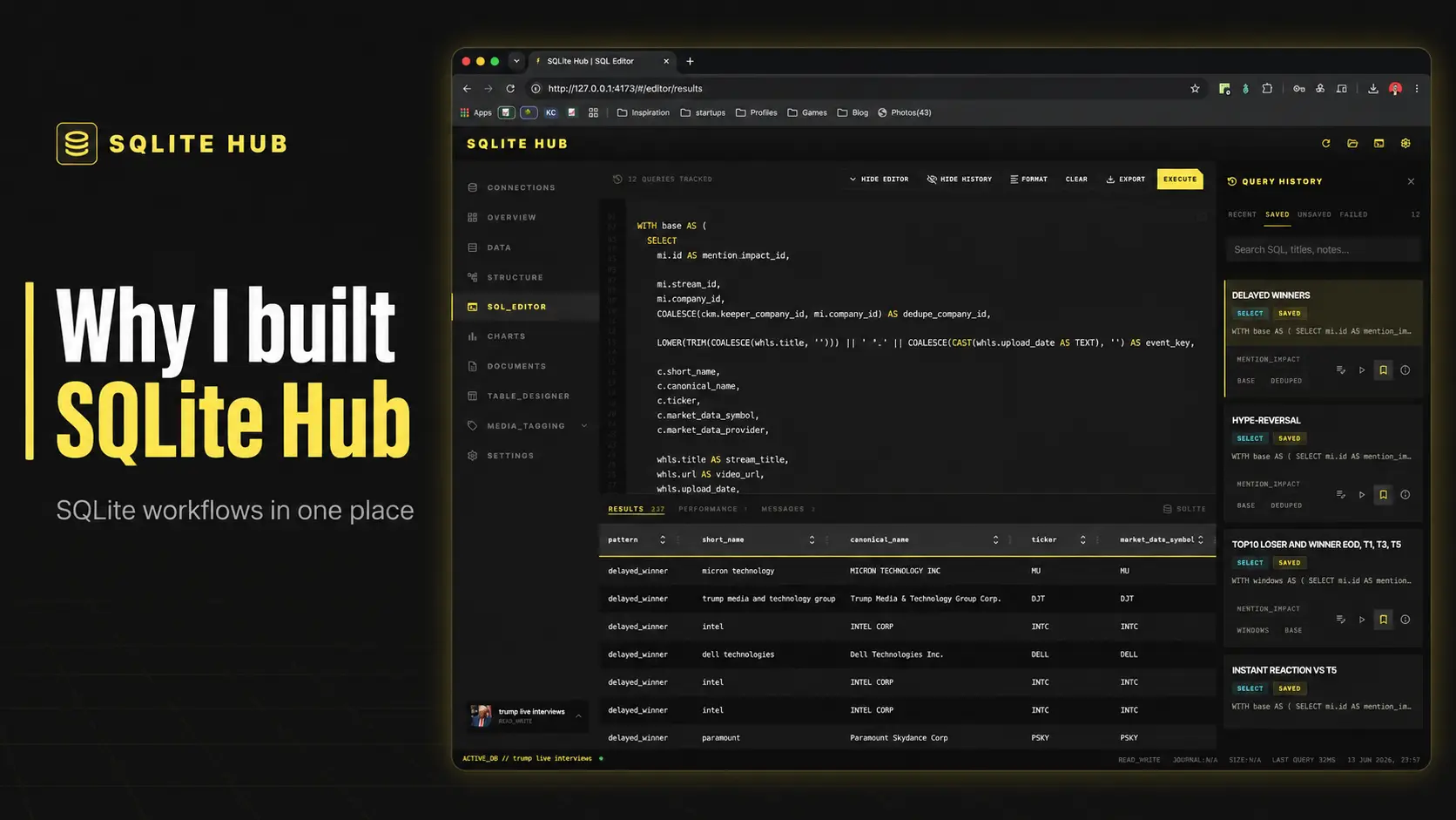 SQLite Hub – warum ich einen SQLite Editor gebaut habe
