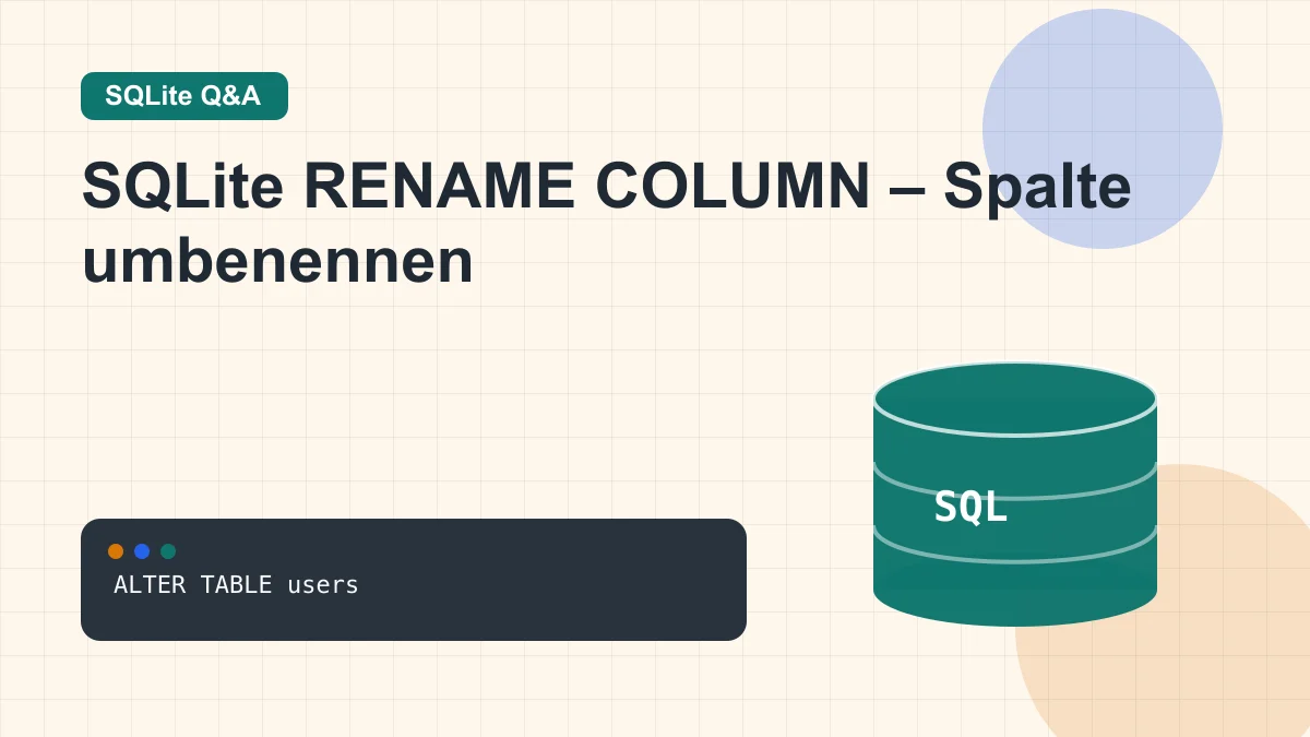 SQLite RENAME COLUMN – Spalte umbenennen