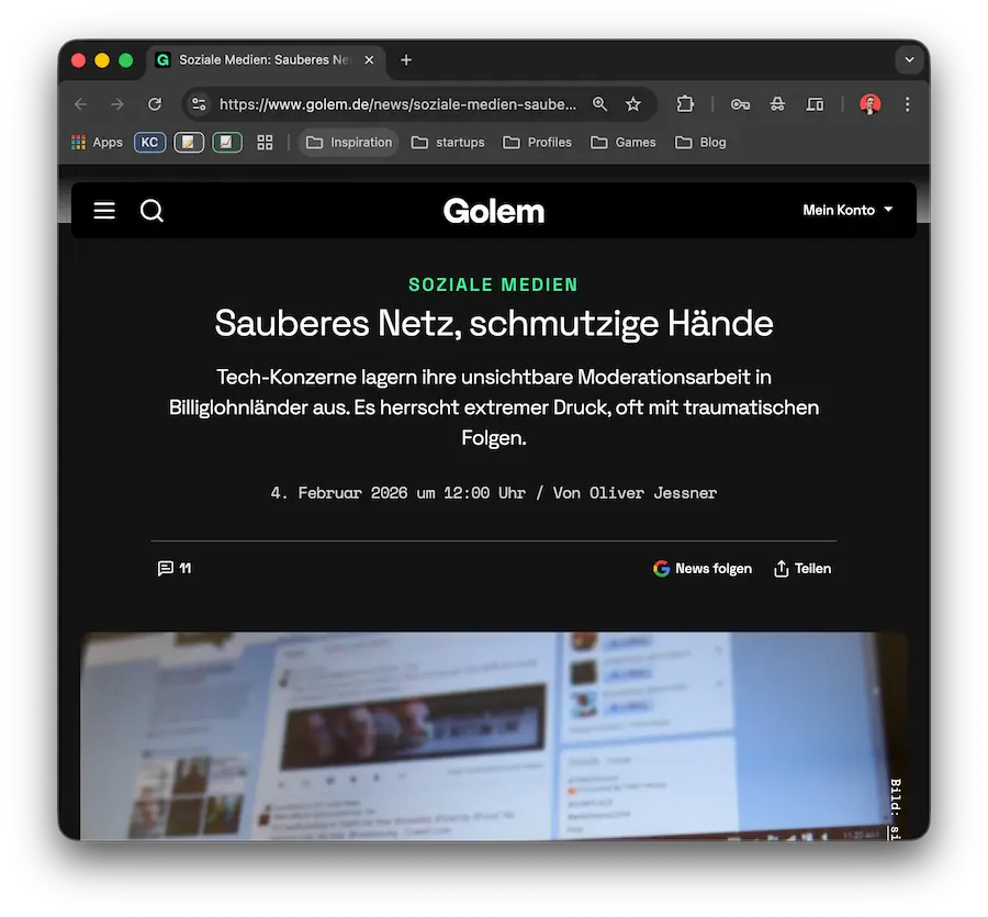 Visual zum Golem-Artikel Soziale Medien: Sauberes Netz, schmutzige Hände