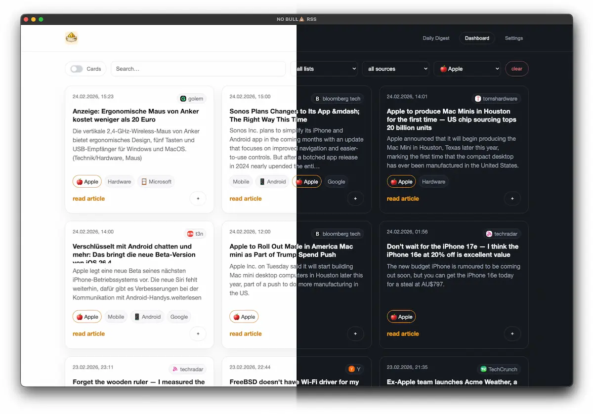 Screenshot für NO-BULLSHIT-RSS