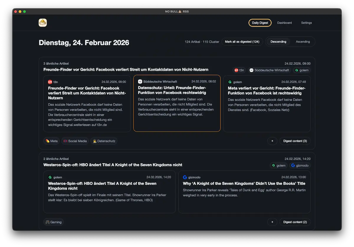 Screenshot für NO-BULLSHIT-RSS