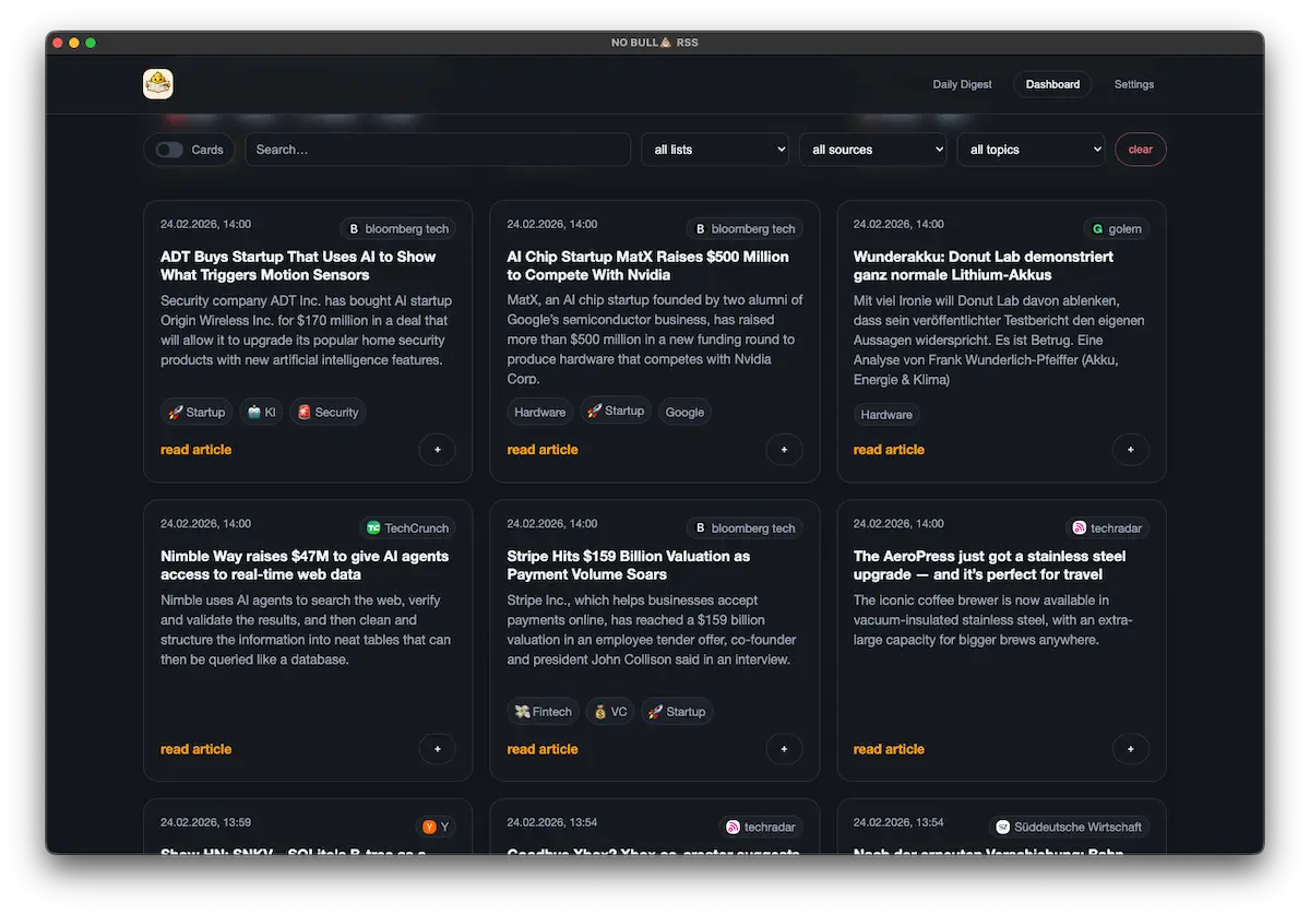 Screenshot für NO-BULLSHIT-RSS