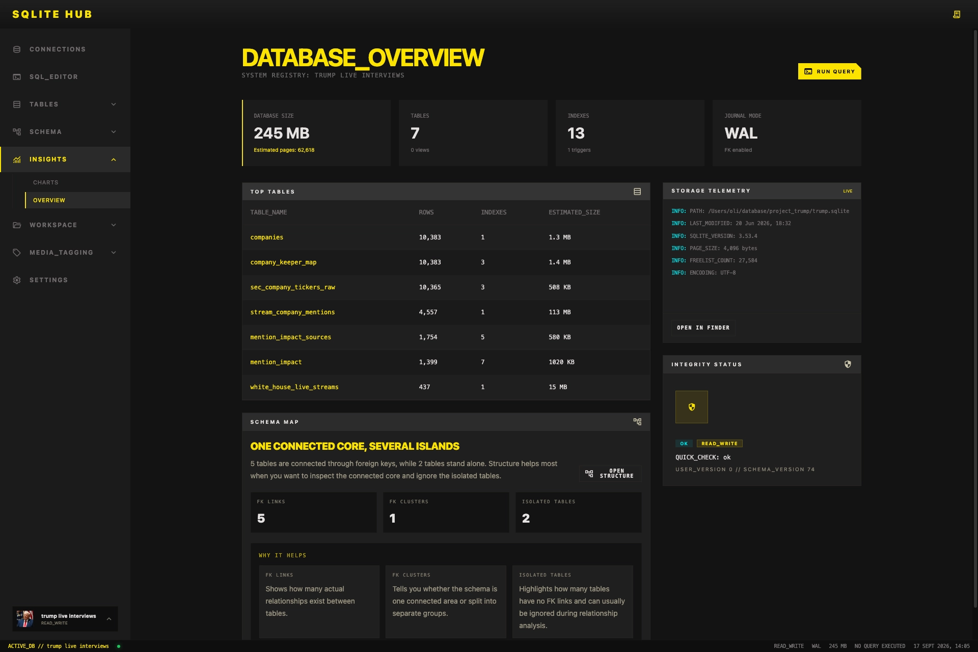 SQLite Hub preview